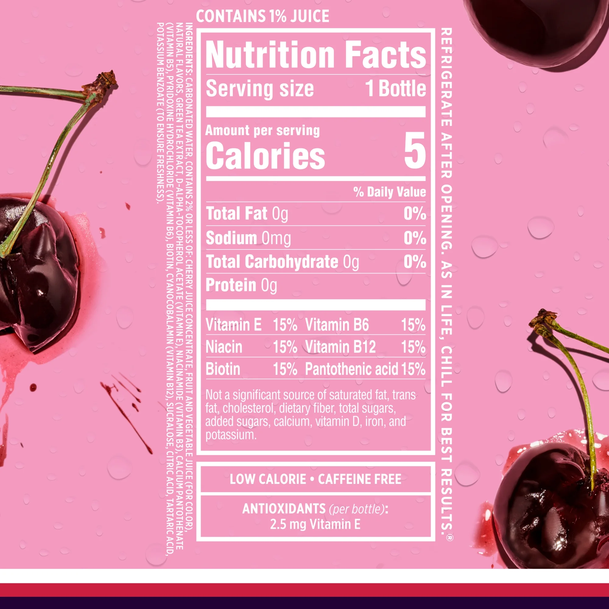 Back of Sparkling Ice